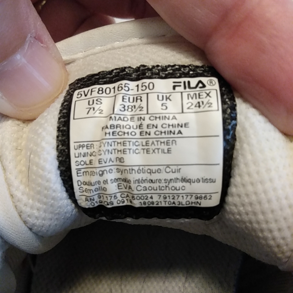 Fila Original Fitness White Casual Shoes 5VF80165-150 Women’s Size 7.5